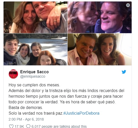 El mensaje del marido de Débora Pérez Volpín: ''Es hora de saber lo que pasó''