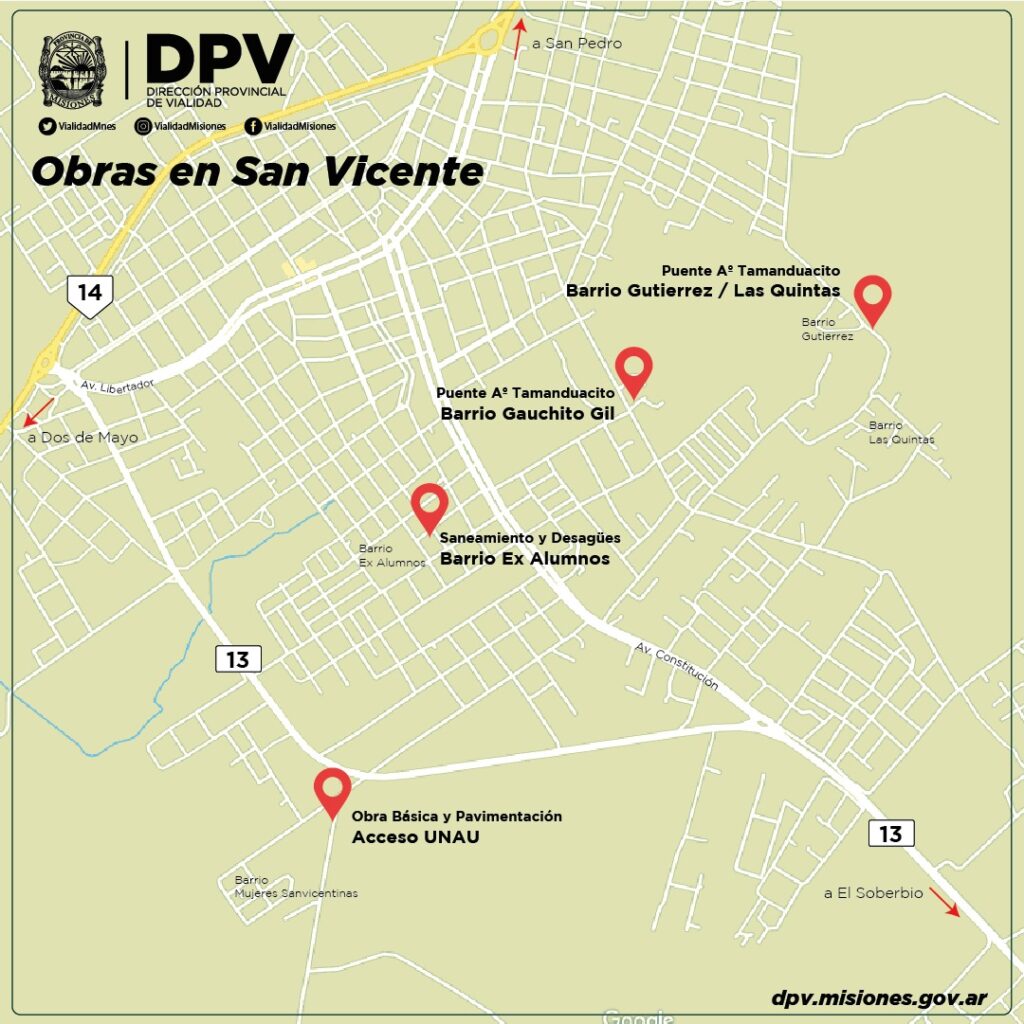 Avanzan las obras de infraestructura urbana en San Vicente