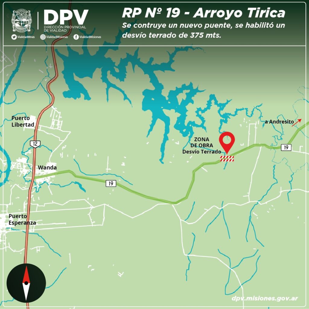 Ruta provincial 19: Vialidad comenzará la construcción del nuevo puente sobre el arroyo Tirica