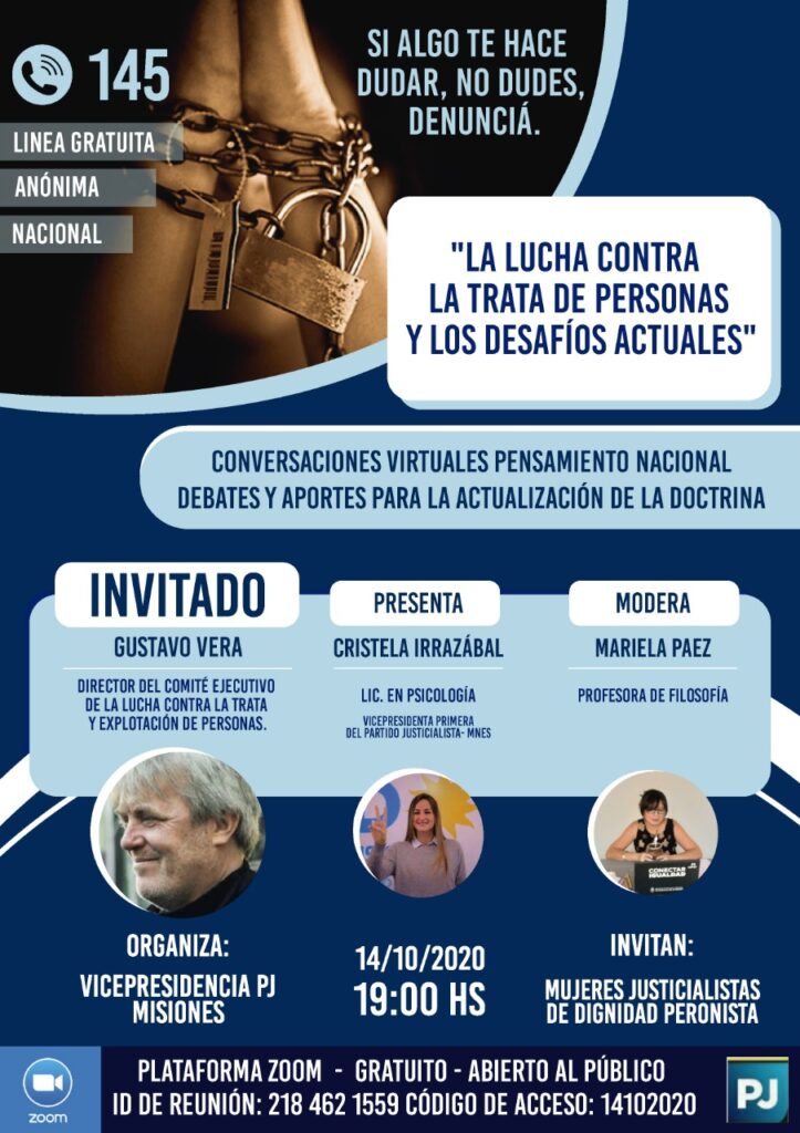 Gustavo Vera disertará de manera virtual sobre trata de personas en Misiones