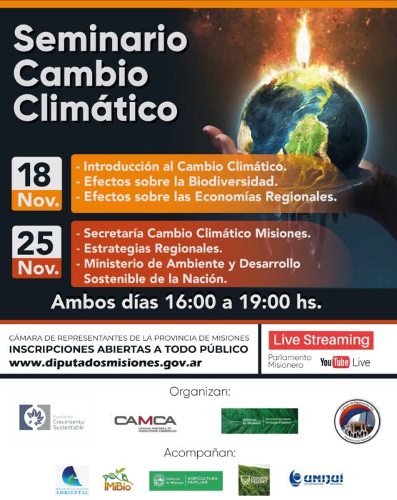 Realizarán el primer seminario sobre cambio climático en la Legislatura