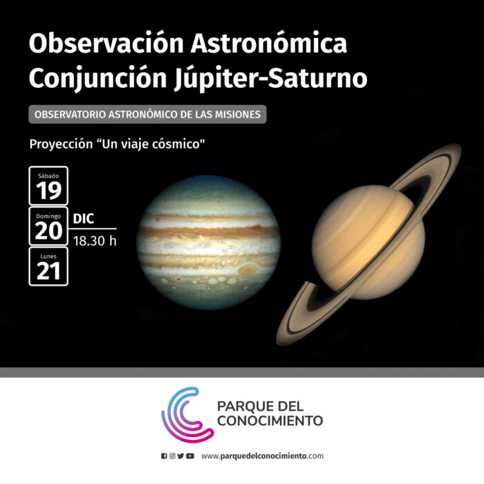 Conjunción Júpiter-Saturno: el Observatorio del Parque lo transmitirá en vivo