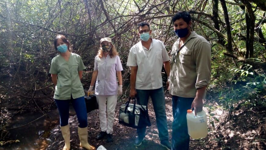 Especialistas realizan un monitoreo ambiental en arroyos para verificar su estado