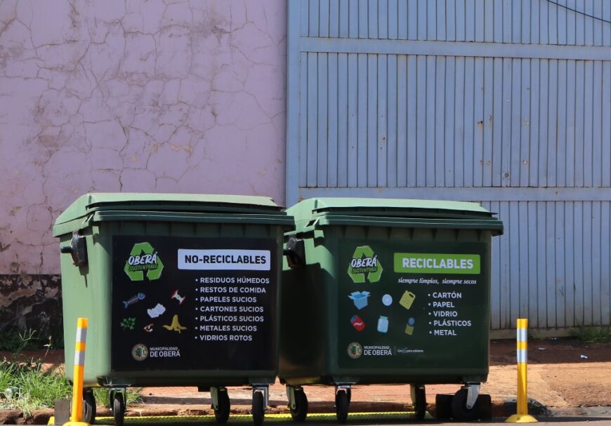 Oberá sustentable: instalan más contenedores para la separación de residuos
