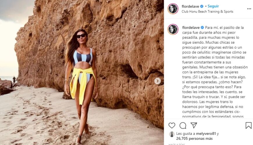 Flor de la V en la playa: "Muches tienen una obsesión con la entrepierna de las mujeres trans"