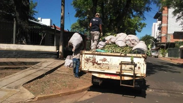 Municipales continúan con los trabajos de limpieza y mantenimiento en barrios posadeños