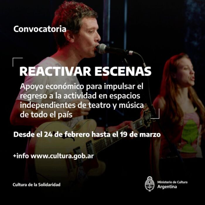 “Reactivar escenas”: asistencia para espacios de música en vivo y teatro independiente