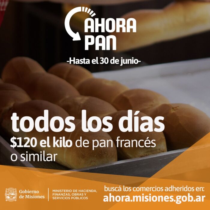 “Ahora Pan” continúa hasta el 30 de junio, con un tope de hasta $120 por kilo