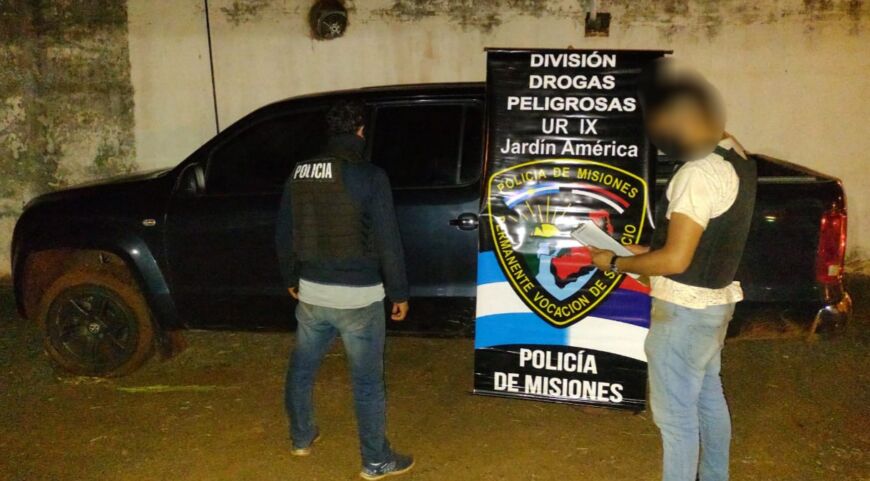 Colonia Polana: hallaron oculta en el monte una camioneta robada en Buenos Aires