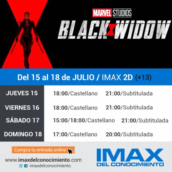 En estas vacaciones de invierno, Black Widow se queda en el IMAX